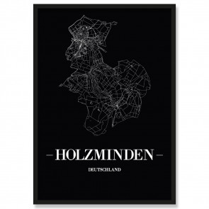 Stadtposter Holzminden Black