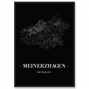 Stadtposter Meinerzhagen Black