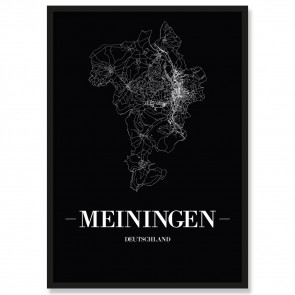 Stadtposter Meiningen Black