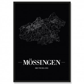 Stadtposter Mössingen Black