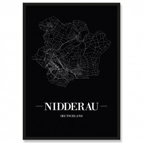 Stadtposter Nidderau Black