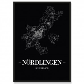 Stadtposter Nördlingen Black