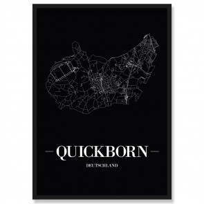 Stadtposter Quickborn  Black