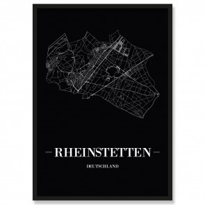 Stadtposter Rheinstetten Black