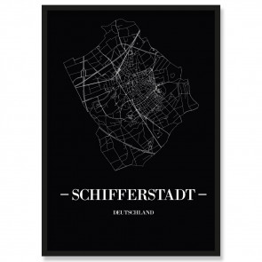 Stadtposter Schiefferstadt Black