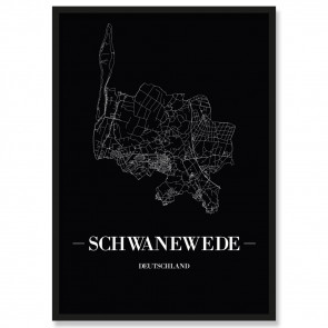 Stadtposter Schwanewede Black