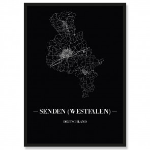 Stadtposter Senden Black