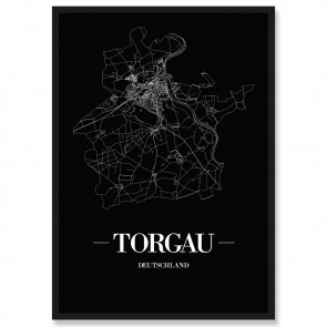 Stadtposter Torgau Black