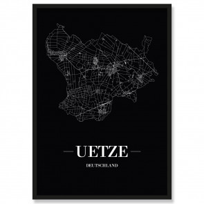 Stadtposter Uetze Black