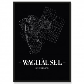 Stadtposter Waghäusel Black