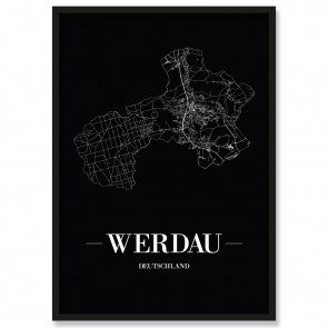 Stadtposter Werdau Black