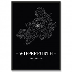 Stadtposter Wipperfürth Black