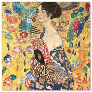 Poster Gustav Klimt - Dame mit Fächer 