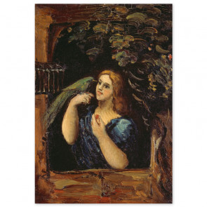 Poster Paul Cézanne - Dame mit Papagei