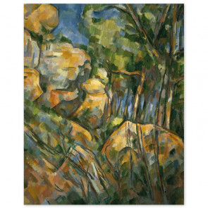 Poster Paul Cézanne - Felsenlandschaft in der Nähe der Grotte im Park des Château-Noir