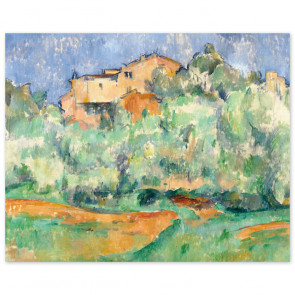 Poster Paul Cézanne - Haus auf bewaldeter Anhöhe mit Taubenschlag (Maison de Bellevue et pigeonnier)