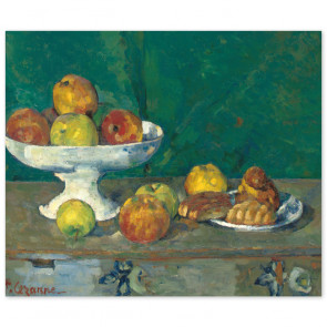 Poster Paul Cézanne - Stillleben mit Äpfeln und kleinen Kuchen
