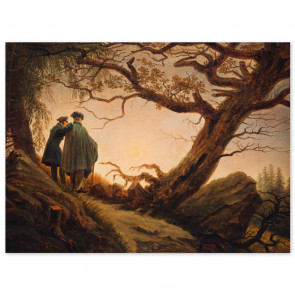 Poster Caspar David Friedrich - Zwei Männer in Betrachtung des Mondes