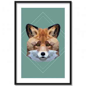 Poster Fuchs Lowpoly