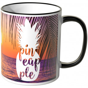 JUNIWORDS Tasse Ananas Design-4-Sonnenuntergang