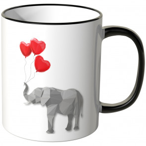 JUNIWORDS Tasse Elefant mit Herzchenluftballons