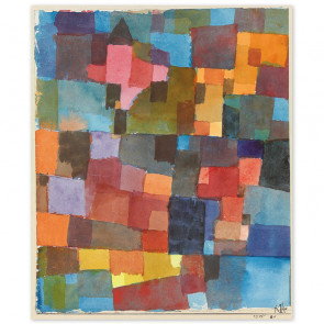 Poster Paul Klee - Raumarchitekturen (auf kalt-warm)