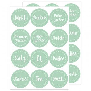 Küchen - Etiketten Grün, 24 Stück
