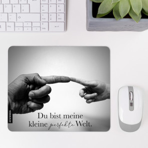 JUNIWORDS Mousepad Du bist meine kleine perfekte Welt