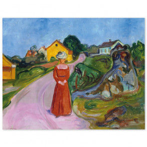 Poster Edvard Munch - Dorfstraße in Åsgårdstrand