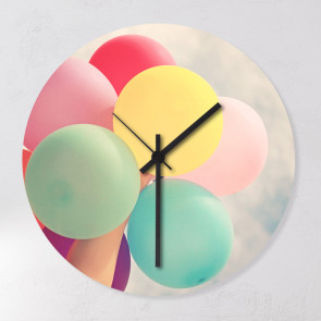 Wanduhr Ballons