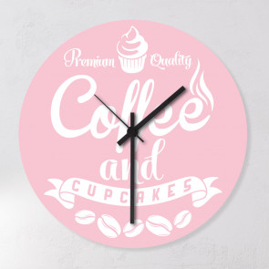 Motiv Wanduhr - Coffee and Cupcakes Rosa