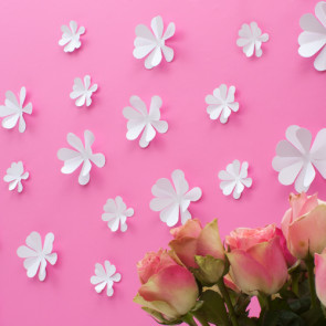 Wandtattoo 3D - Blumen weiß