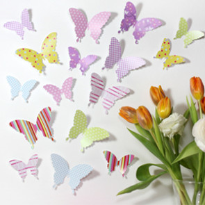 Wandtattoo 3D - Schmetterlinge bunt
