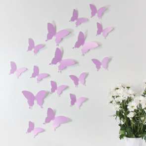 Wandtattoo 3D - Schmetterlinge flieder