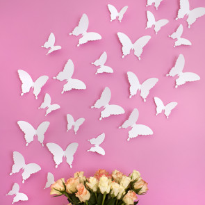 Wandtattoo 3D - Schmetterlinge weiß