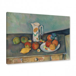 Paul Cézanne - Stillleben mit Milchkrug und Früchten auf einem Tisch