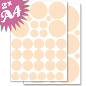 Wandsticker Set A4 - Pastell Punkte Orange