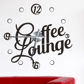 Wandtattoo Uhr - Coffee Lounge