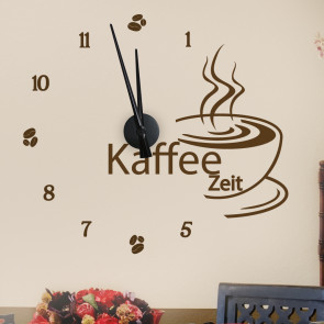 Wandtattoo Uhr - Kaffeezeit