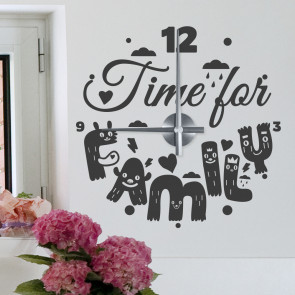 Wandtattoo Uhr - Time for Family