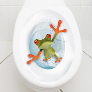 WC Aufkleber crazy Frosch