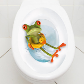 WC Aufkleber Frosch mit Rettungsring