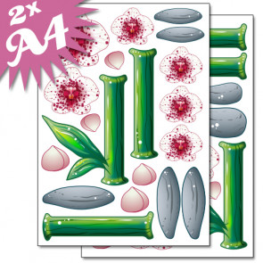 Wandsticker Set A4 - Gepunktete Orchideen