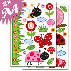 Wandsticker Set A4 - bunte Krabbelwelt