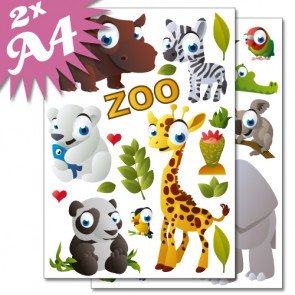 Wandsticker Set A4 - Zoo