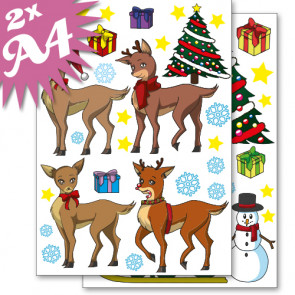 Wandsticker Set A4 - Weihnachten