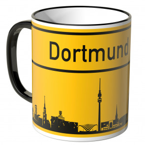 JUNIWORDS Tasse Ortsschild Skyline Dortmund