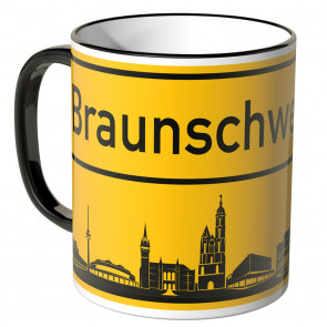 JUNIWORDS Tasse Ortsschild Skyline Braunschweig