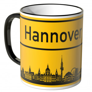 JUNIWORDS Tasse Ortsschild Skyline Hannover