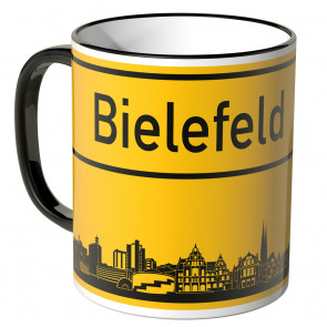 JUNIWORDS Tasse Ortsschild Skyline Bielefeld